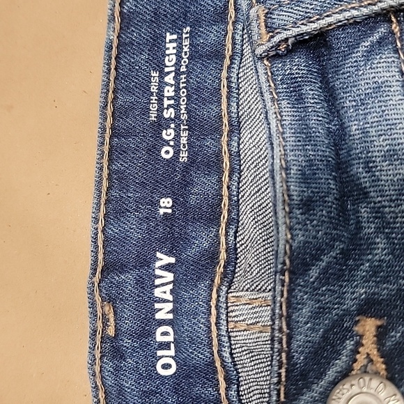 Old Navy Size 18 O.G. Straight High Rise Cuffed Denim Jean Shorts, NEW with Tag - Picture 3 of 11